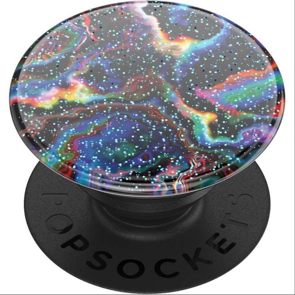 POPSOCKET Universal Galaxy Glitter Rainbow Void PopGrip Phone Stand - Picture 1 of 15
